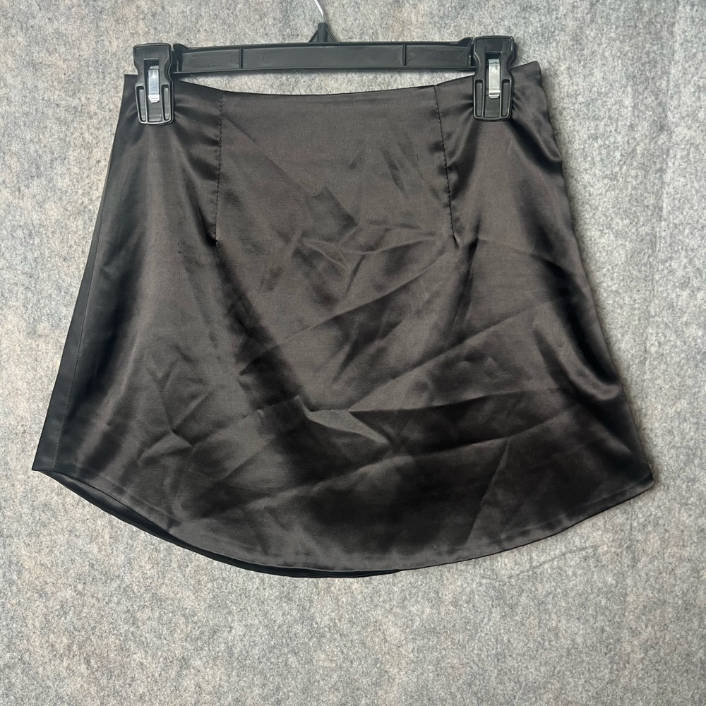 The Vintage Shop‎ Woman Size Small Black Elegant Satin Mini Skirt